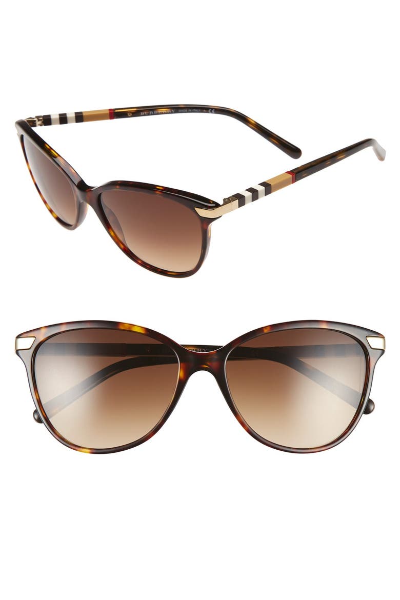 57mm Cat Eye Sunglasses, Main, color, DARK TORTOISE
