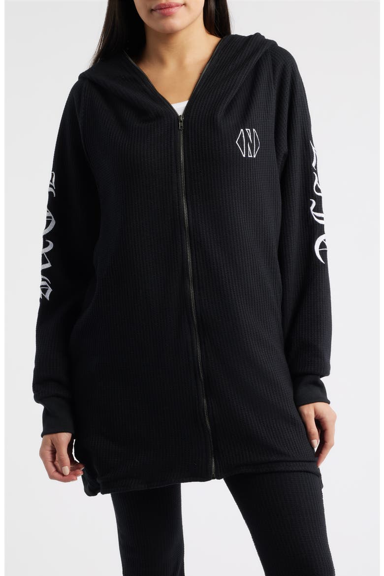 Lundy Waffle Knit Jacket, Alternate, color, BLACK
