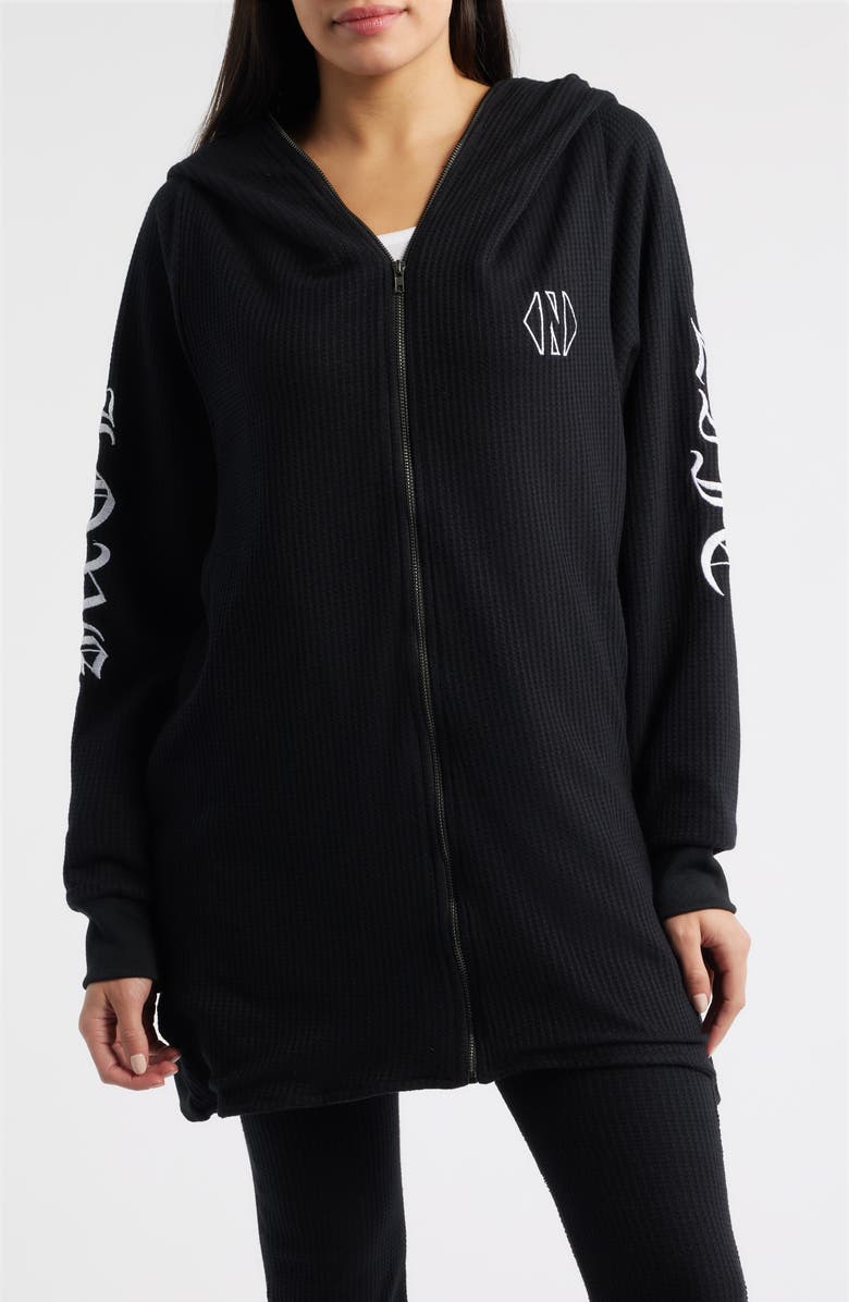 NIKKI LUND Lundy Waffle Knit Jacket, Alternate, color, Black