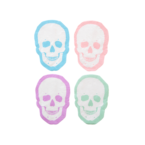 Jollity & Co . Pastel Skull Large Napkins In Multi
