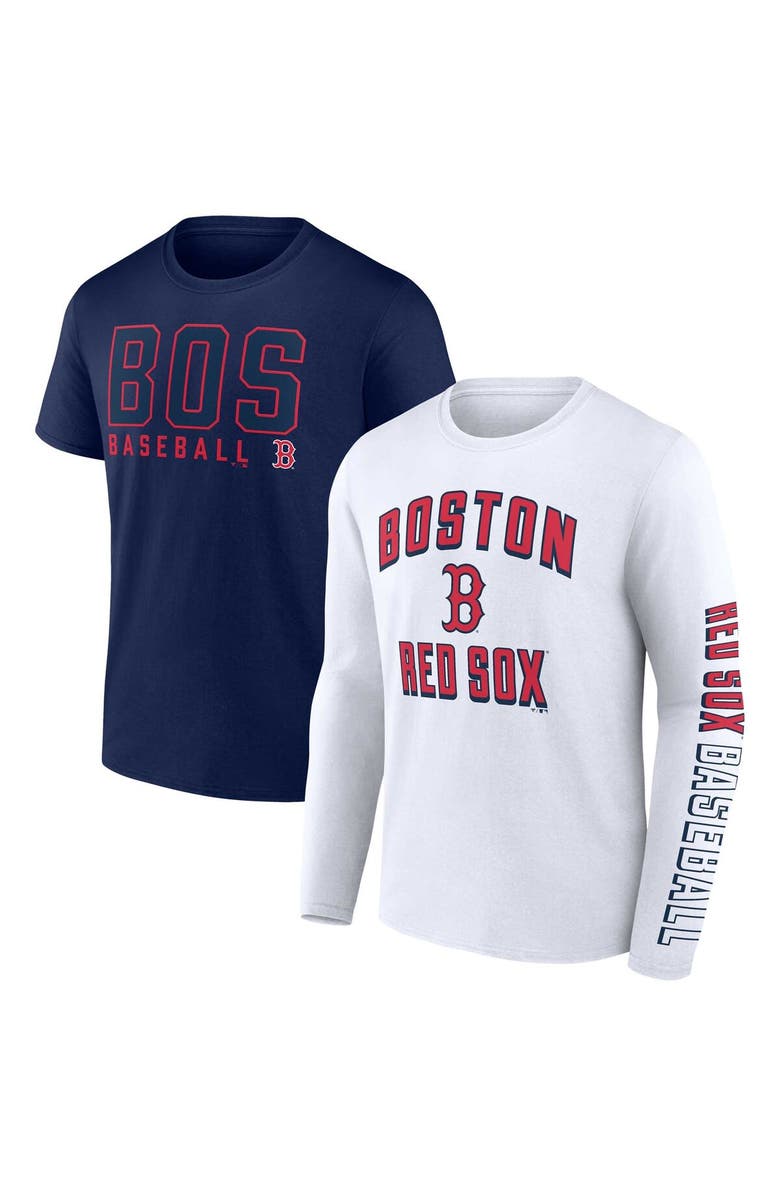 FANATICS Men's Fanatics Branded Navy/White Boston Red Sox Two-Pack Combo T-Shirt Set, Alternate, color,