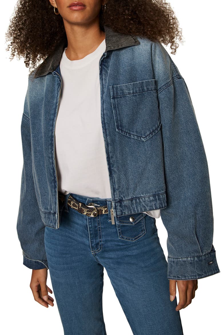 Ridge Faux Shearling Lined Denim Jacket, Main, color, GRAND PRIZ