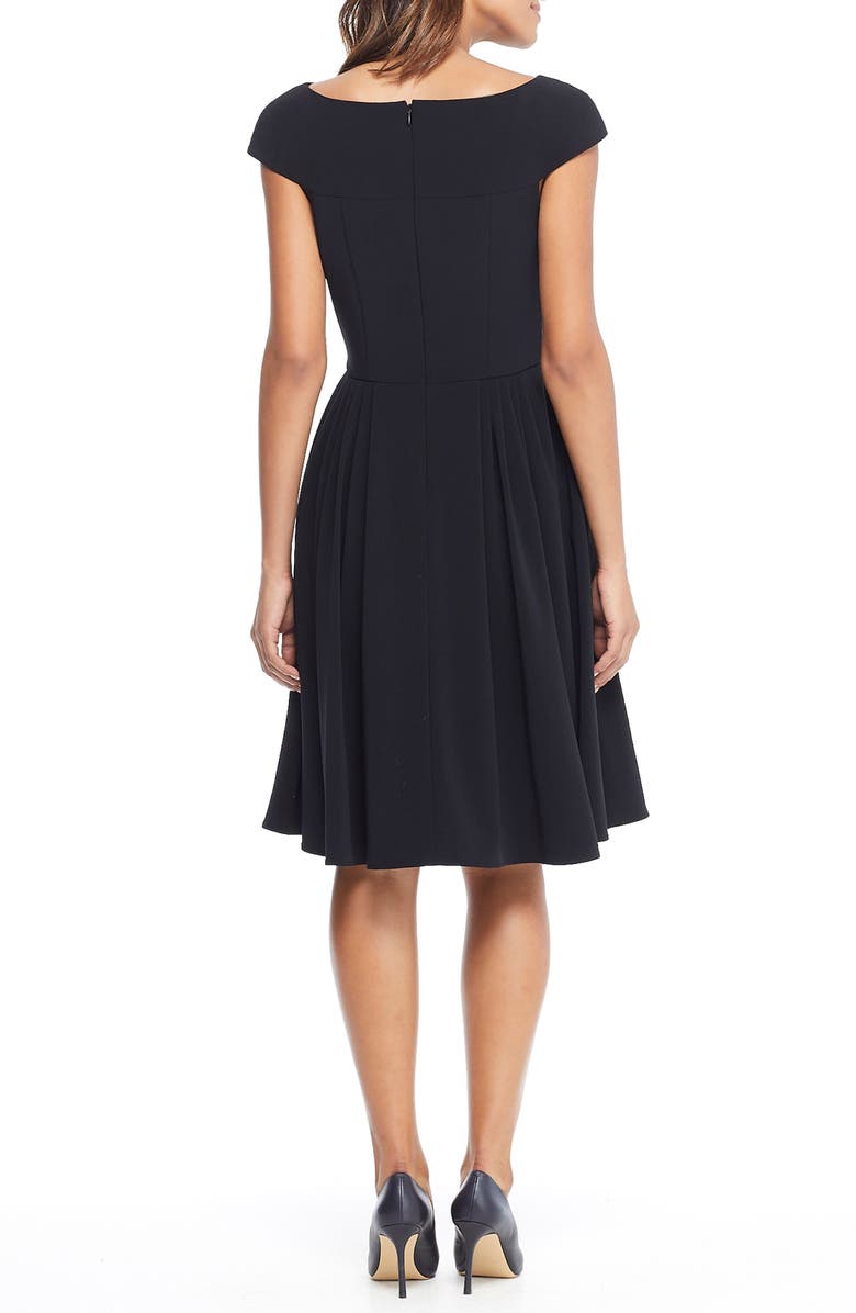 Gal Meets Glam Collection Ruthie Portrait Collar Satin Twill Dress, Alternate, color,