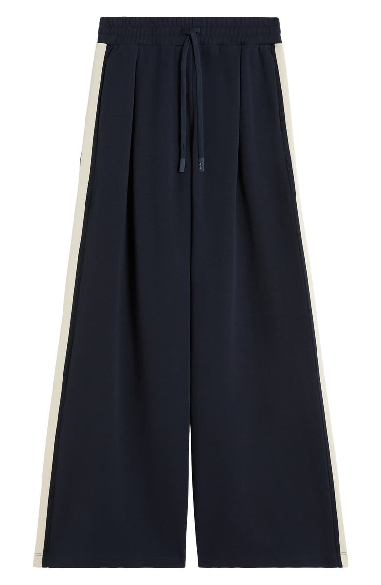 Weekend Max Mara Perdoni Side Stripe Cotton Blend Drawstring Pants, Alternate, color, Navy