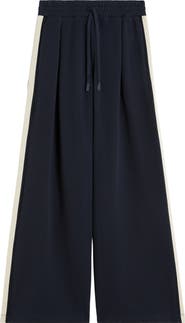 Weekend Max Mara Perdoni Side Stripe Cotton Blend Drawstring Pants