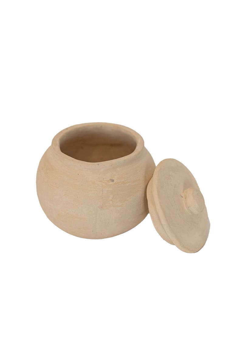 4" Turner Paper Mache Round Decorative Lidded Canister, Alternate, color, White