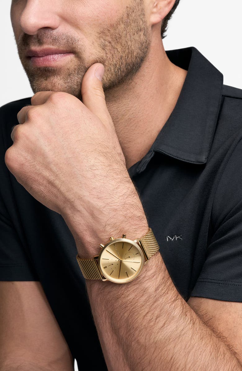 MICHAEL Michael Kors Blake Chronograph Mesh Strap Watch, 42mm, Alternate, color, Gold