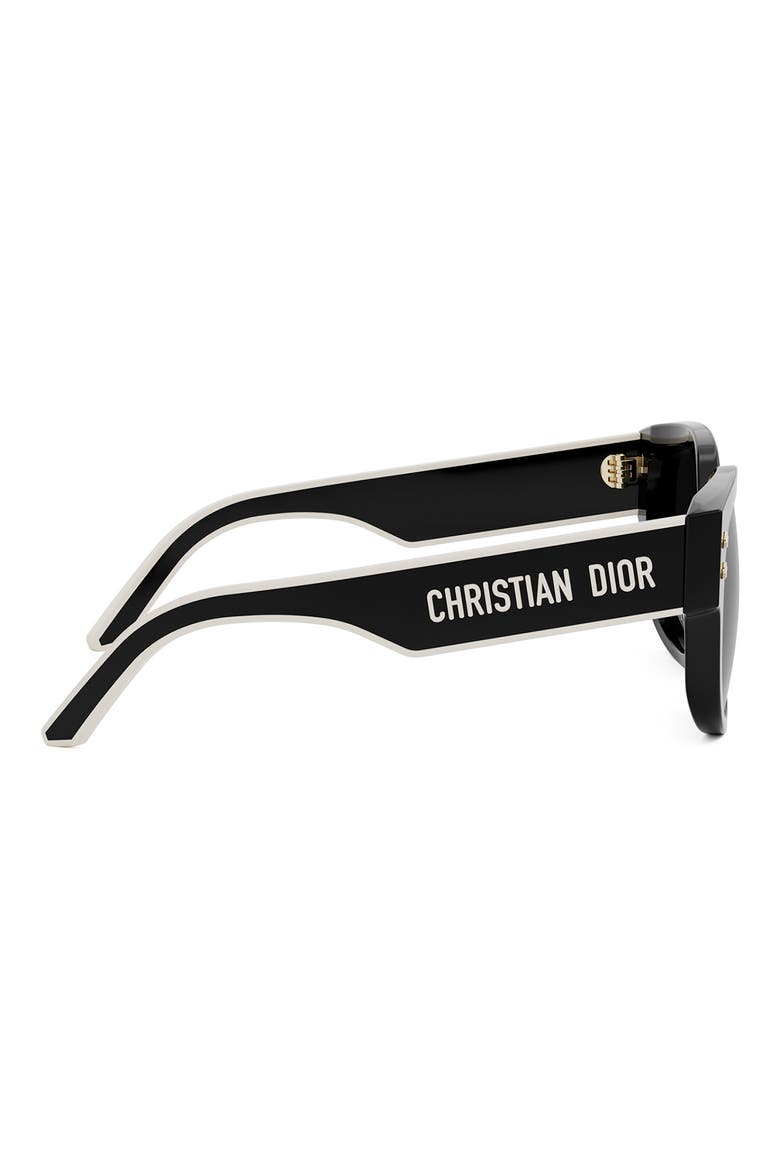 'DiorPacific B2I 54mm Gradient Butterfly Sunglasses, Alternate, color, SHINY BLACK / GRADIENT SMOKE