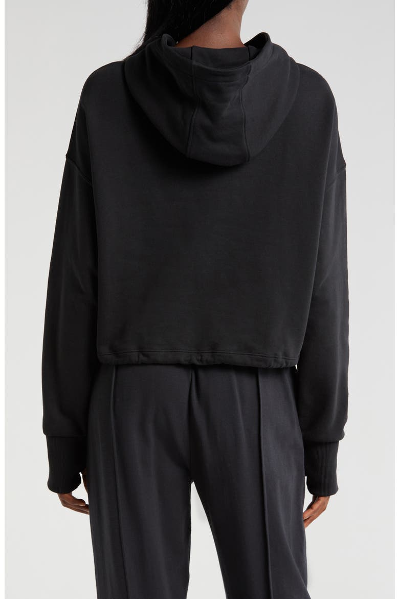 Relaxed Crop Hoodie, Alternate, color, BLACK