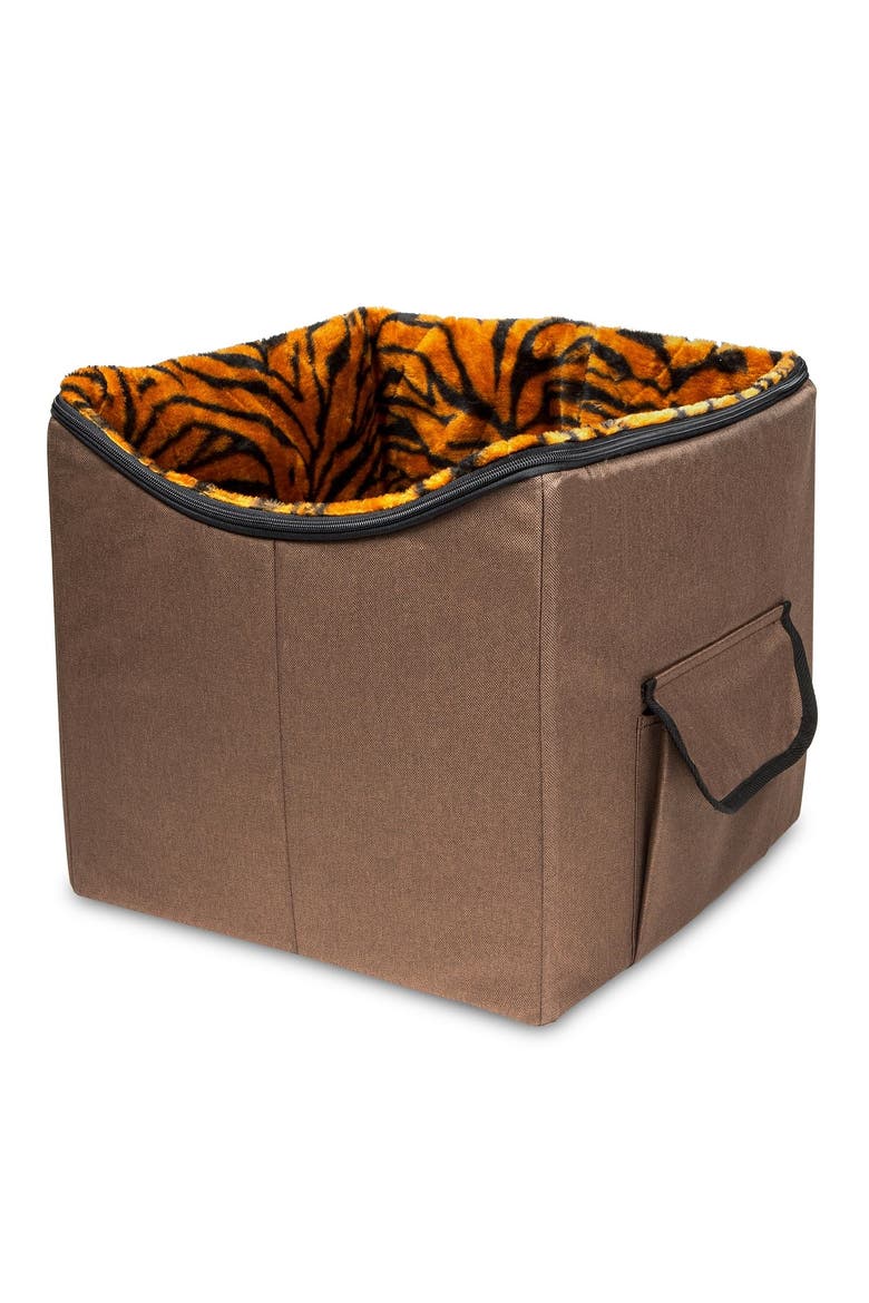 Dog Booster Car Seat with Adjustable Straps and Washable Lining, Main, color, Brown