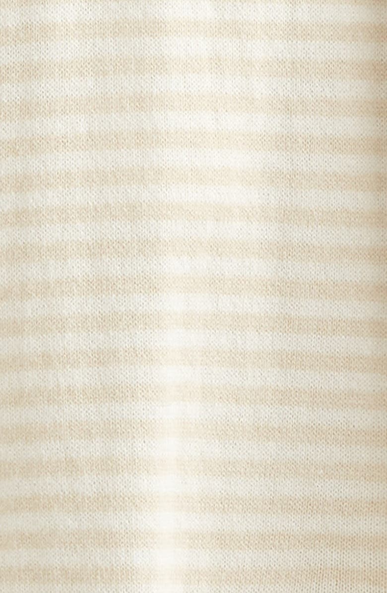 Nordstrom Stripe Embroidered Pocket Romper, Alternate, color, Hedgehog-Beige Heather Stripe