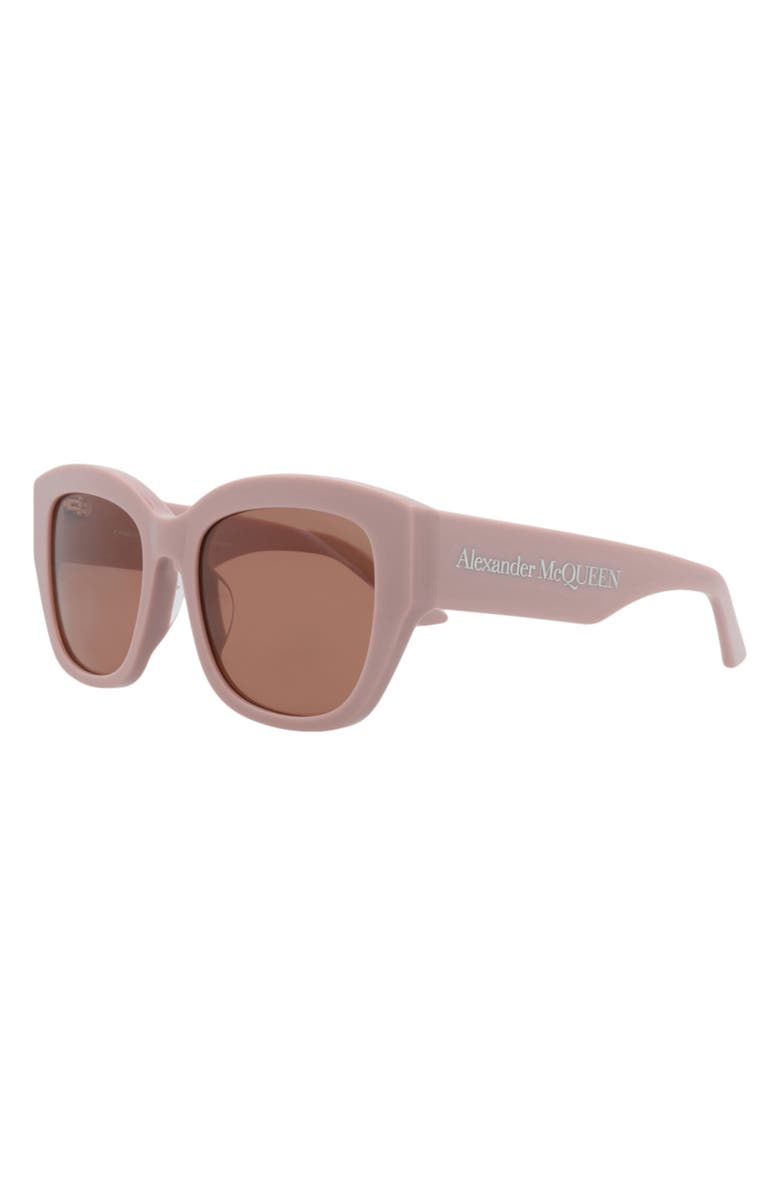 McQueen 55mm Square Sunglasses, Alternate, color, Pink Pink Red