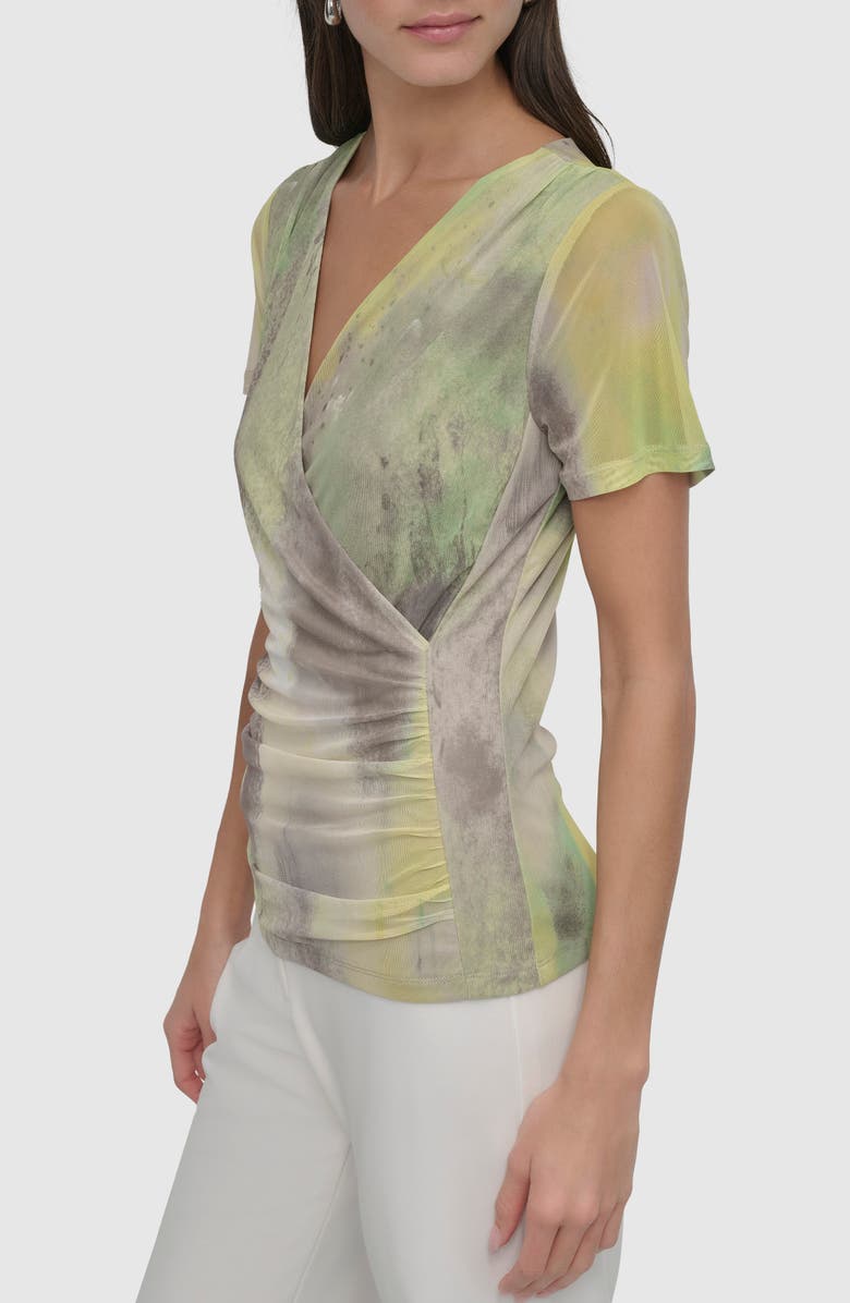 DKNY Printed Mesh Top, Alternate, color, 
