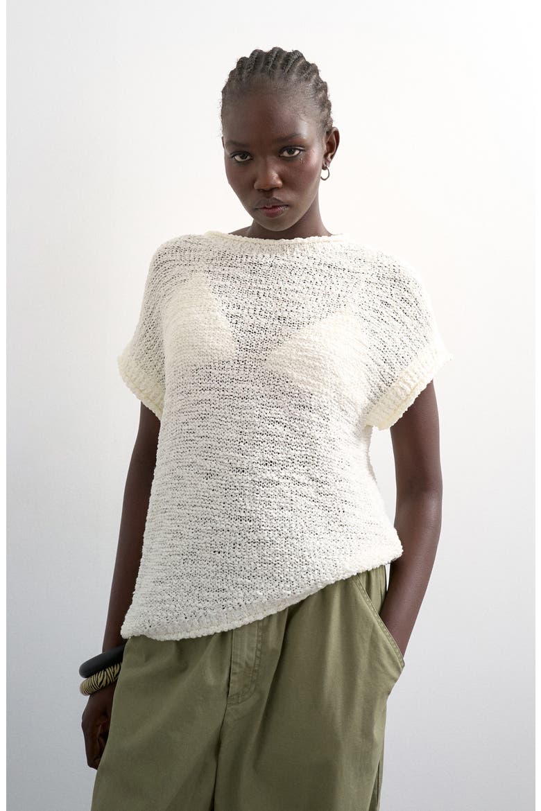 Open Stitch Knit Asymmetric Top, Main, color, IVORY