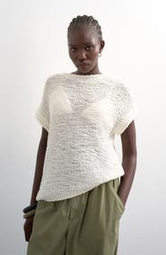 Topshop Open Stitch Knit Asymmetric Top