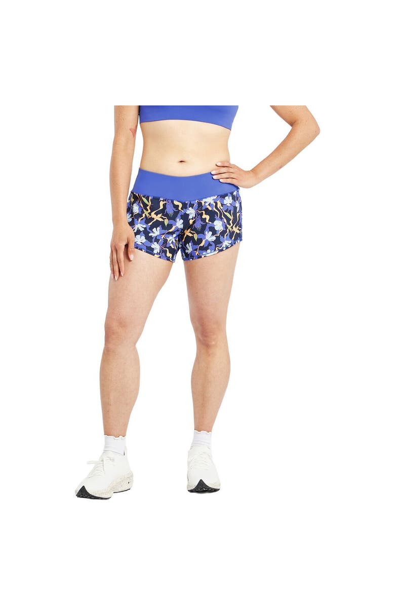 Oiselle Ra 4In Short - Women's, Main, color, Ink Blue Aquila Bloom