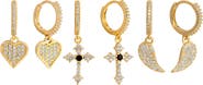 EYE CANDY LOS ANGELES Audrey Set of 3 Cubic Zirconia Drop Huggie Hoop Earrings