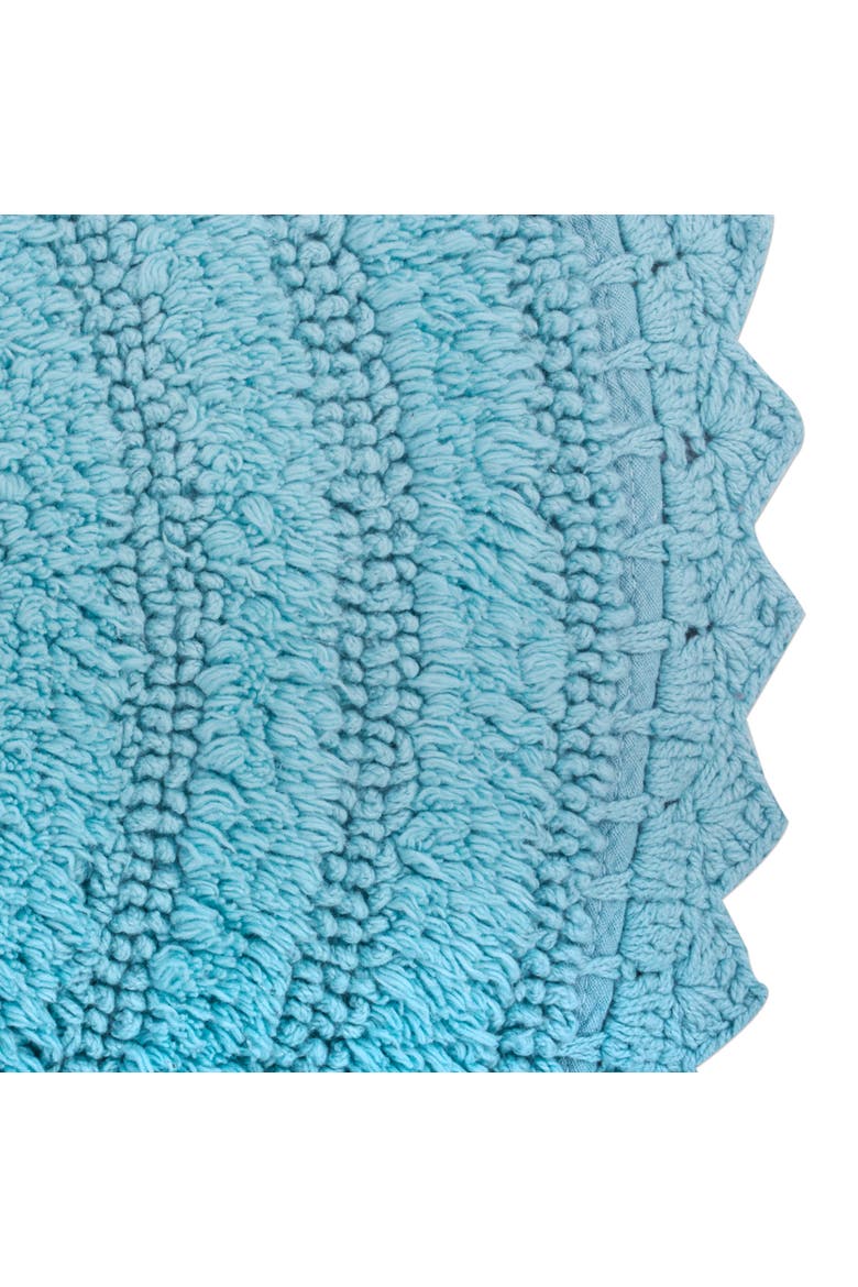Round Crochet Bath Mat 27.5" Diameter, Alternate, color, Cameo Blue