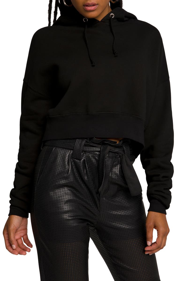 Good American Cool Crop Hoodie, Main, color, 