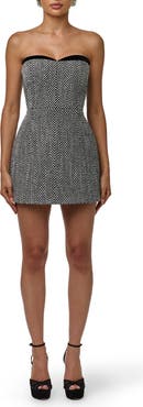 Naked Wardrobe Herringbone Strapless Minidress