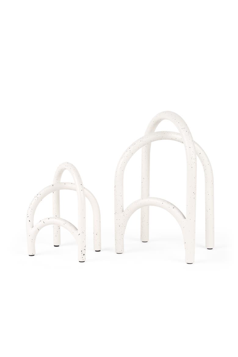 Springe White and Gray Speckled Arch Decorative Object, Main, color, White