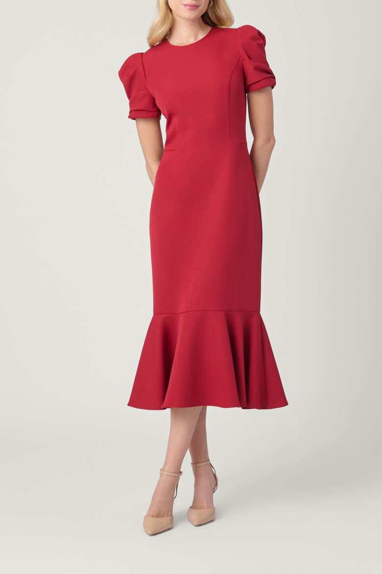 Crepe Hartley Dress, Main, color, Burgundy