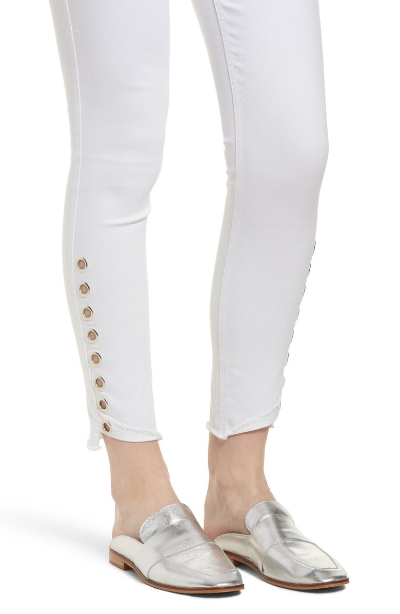 AFRM Grommet Detail Ankle Skinny Jeans, Alternate, color,