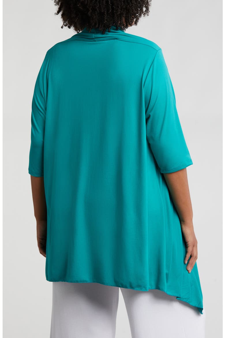 Open Front Long Cardigan, Alternate, color, JADE