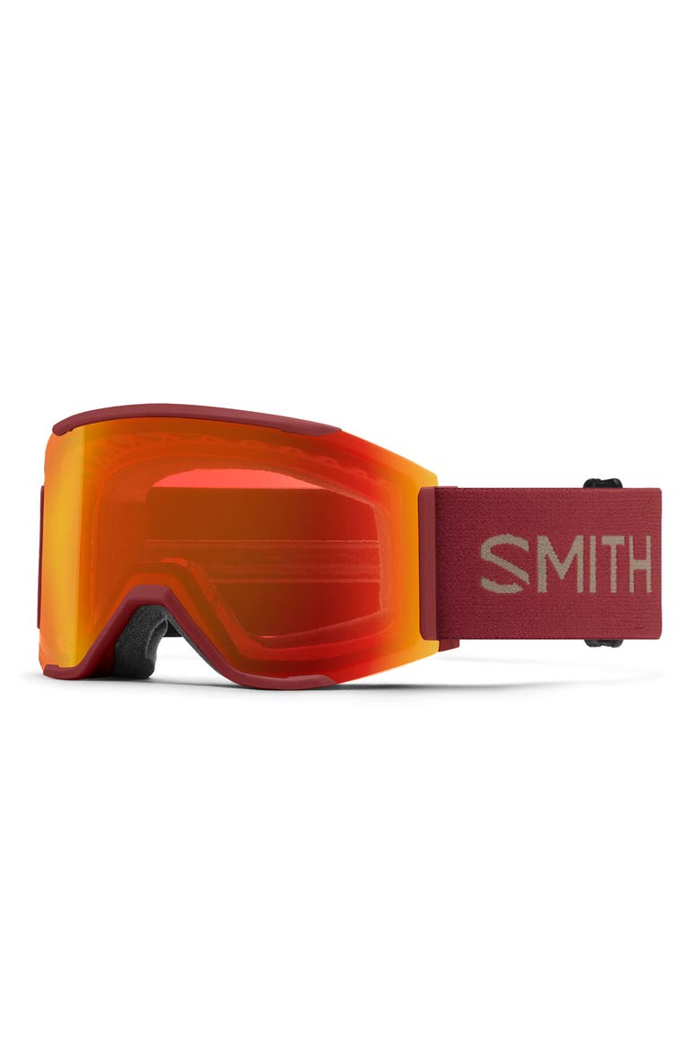Squad MAG™ 170mm ChromaPop™ Low Bridge Snow Goggles, Main, color, IRONWOOD / CHROMAPOP RED