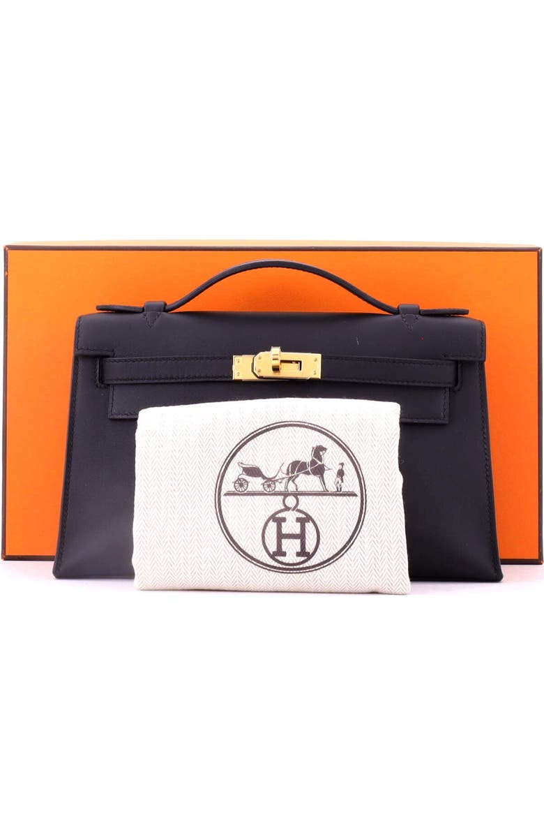 Pre-Owned Hermes Kelly Pochette Swift, Alternate, color, Noir