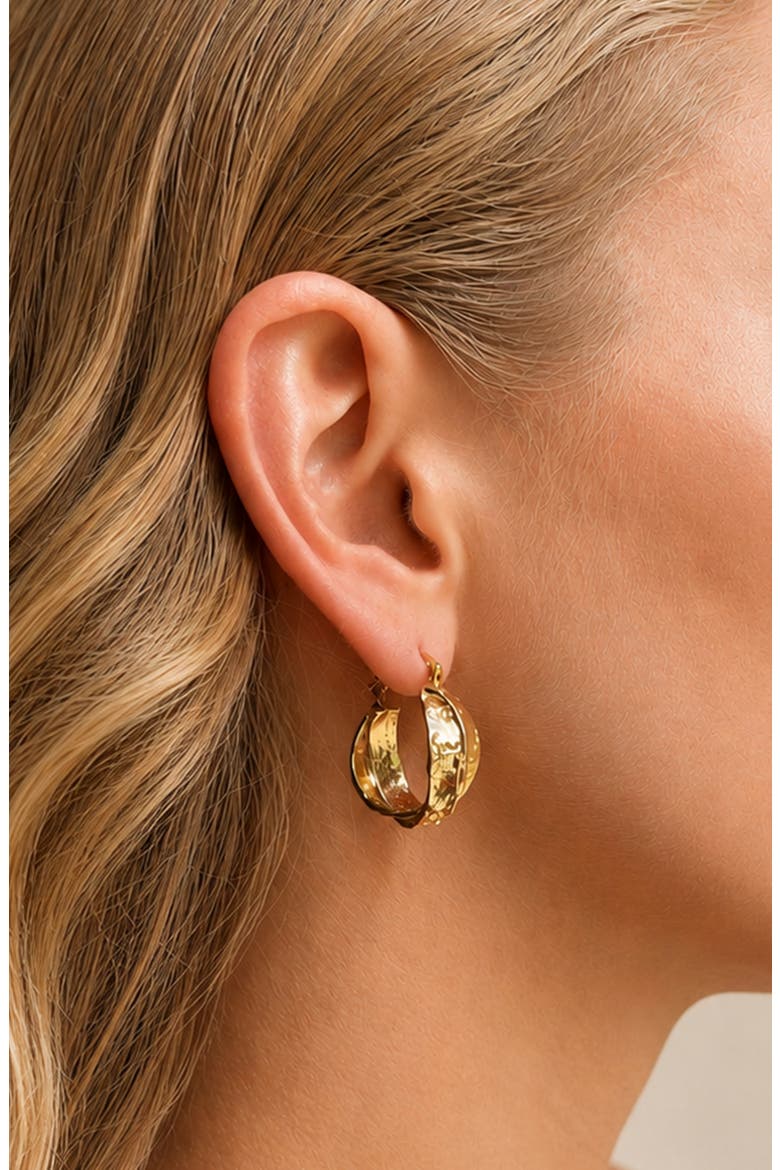 Twisted Wave Hoop Earrings, Alternate, color, GOLD