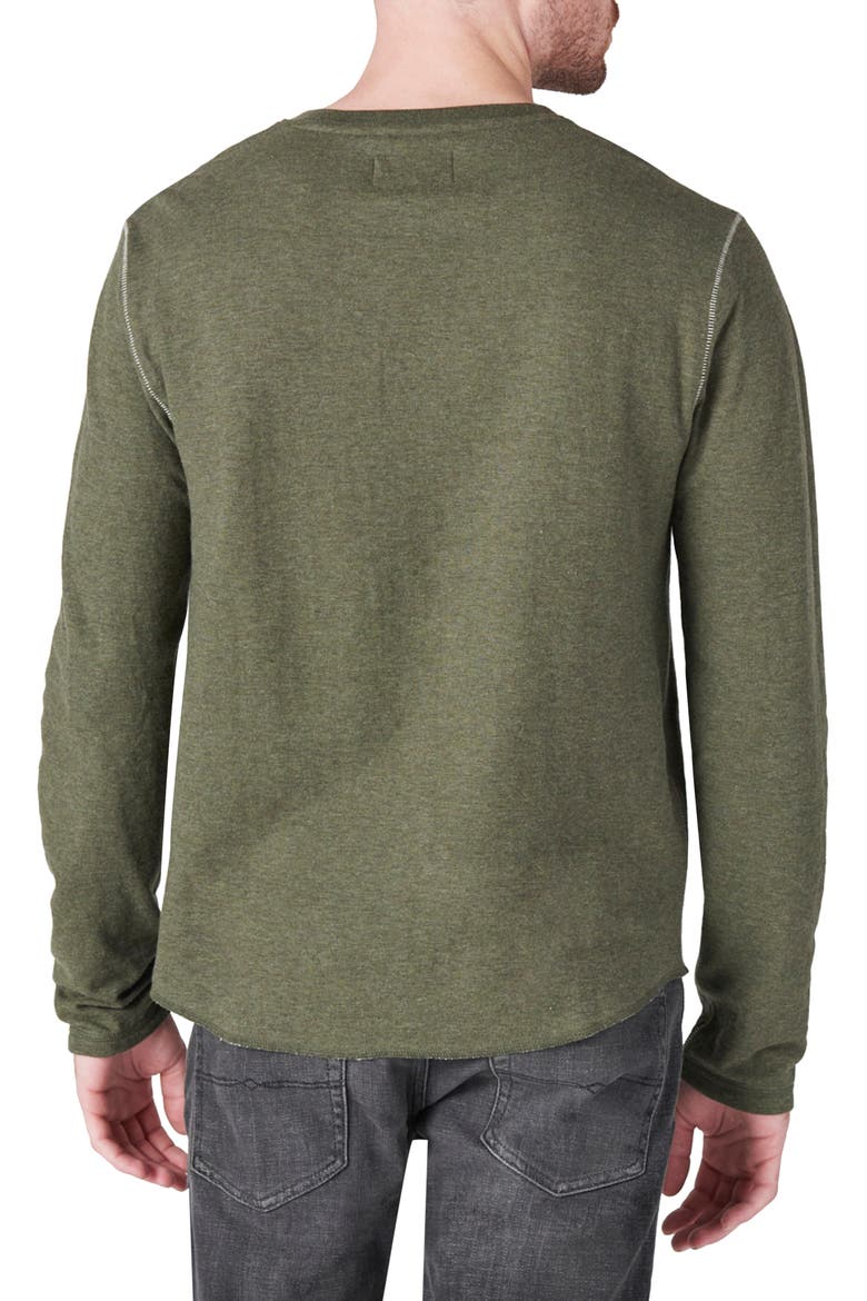 Duofold Cotton Henley, Alternate, color, OLIVE