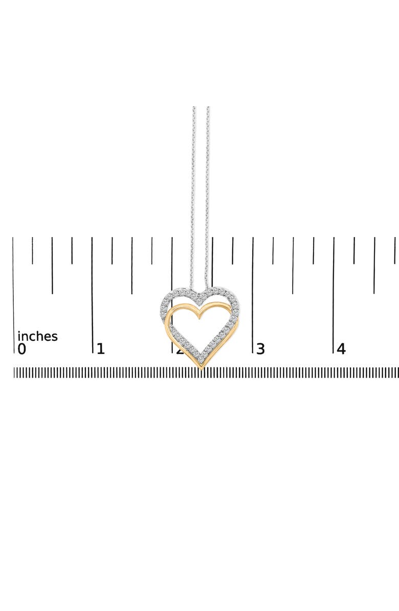 Haus of Brilliance 14K Yellow Gold Plated Sterling Silver 1.00 Cttw Diamond Double Heart Pendant Necklace, Alternate, color, Yellow Gold Over Silver