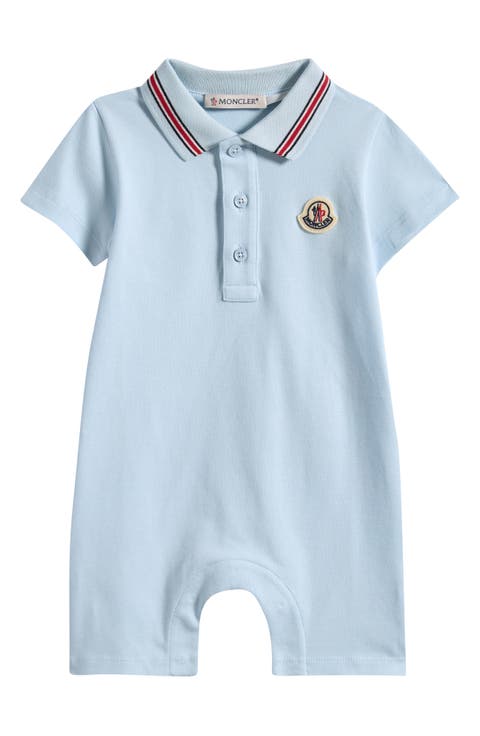 Stretch Cotton Piqué Polo Romper (Baby)