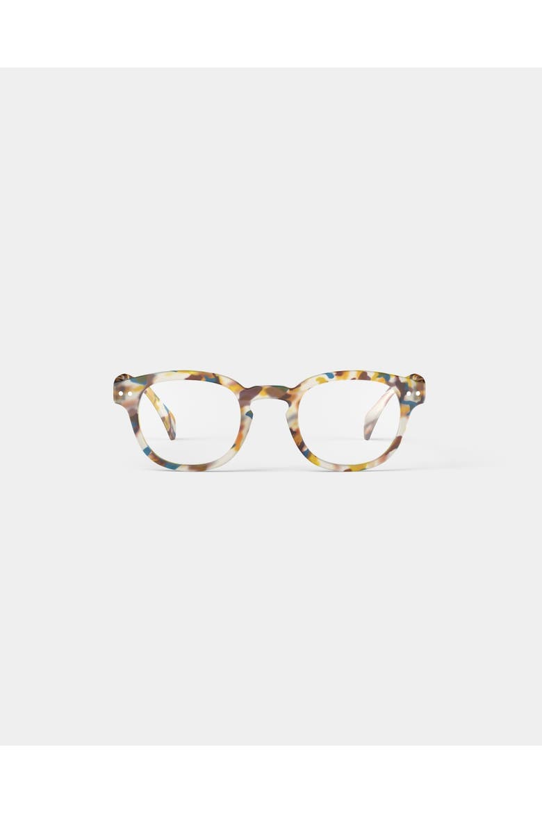 #C 49mm Square Reading Glasses, Main, color, Blue Tortoise