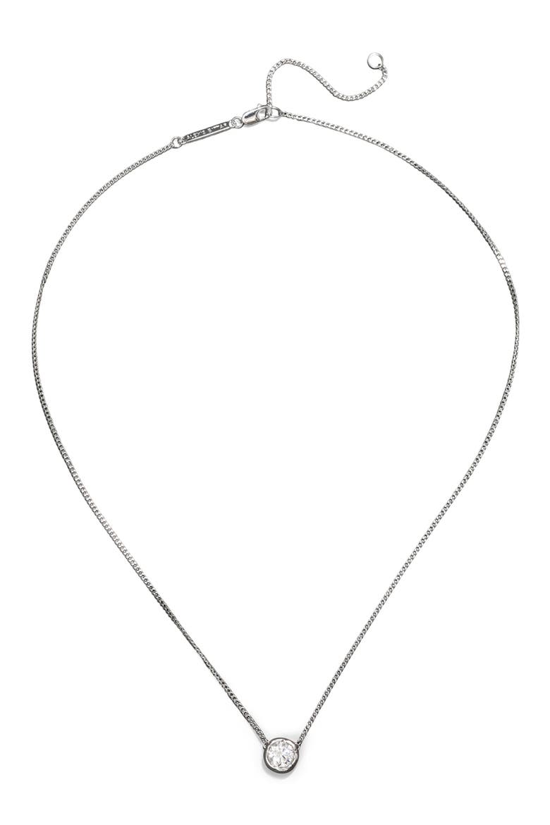 Asterales Solitaire Pendant Necklace, Alternate, color, SILVER