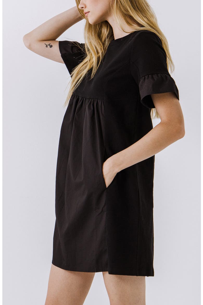 Solid Minidress, Alternate, color, BLACK
