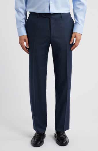Canali Impeccabile Regular Fit Bird's Eye Super 130s Wool Dress Pants