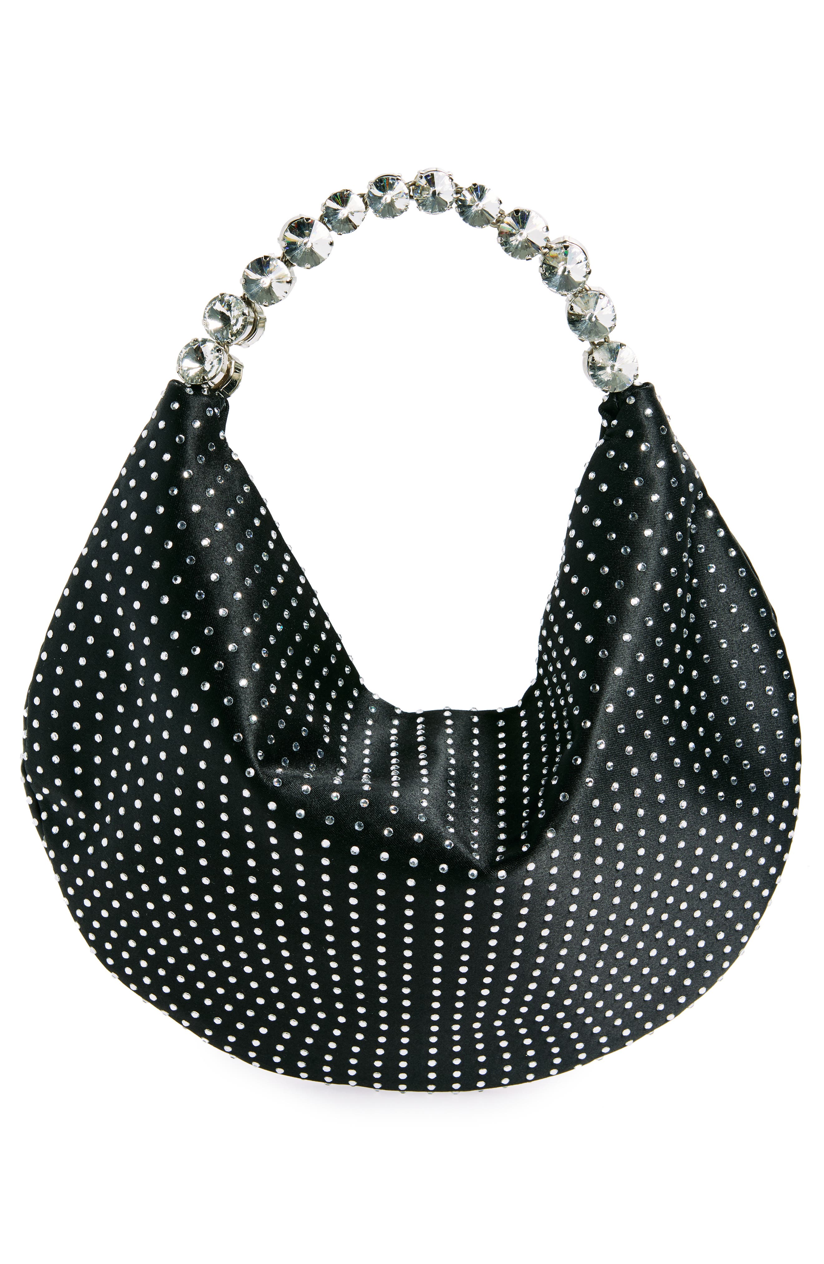 L’alingi Mini Rhinestone Dotted Satin Hobo Bag, Alternate, color, 