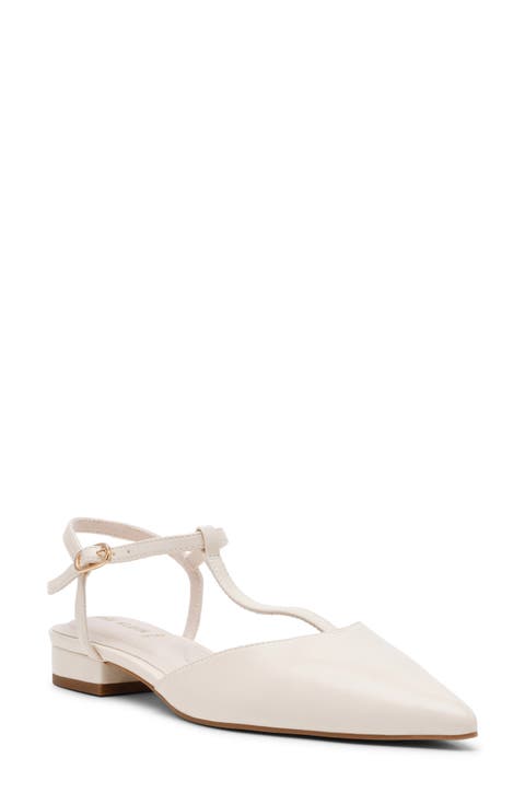 Emily Ankle Strap Pointed Toe Flat (Women)