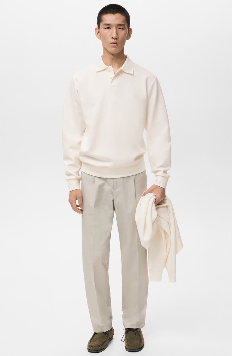 MANGO Regular Fit Polo Sweatshirt, Alternate, color, White