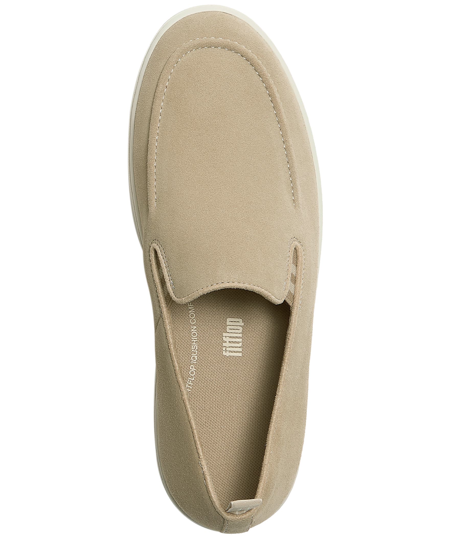 FitFlop Craft Q Mens Suede Moc Loafer, Alternate, color, Faded Sand