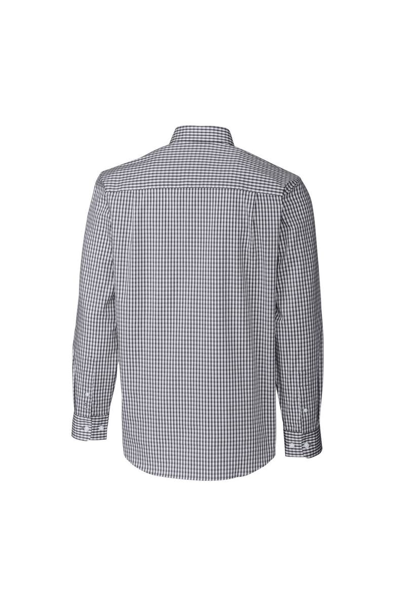 Cutter & Buck Men's Cutter & Buck  Charcoal Kansas City Chiefs Helmet Easy Care Stretch Gingham Long Sleeve Button-Down Shirt, Alternate, color, Charcoal
