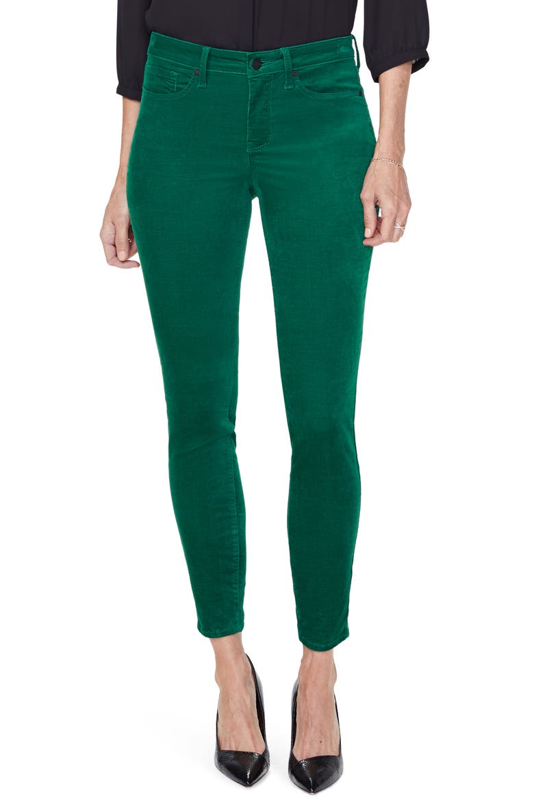 Ami Stretch Velvet Skinny Pants, Main, color, MOUNTAIN PINE