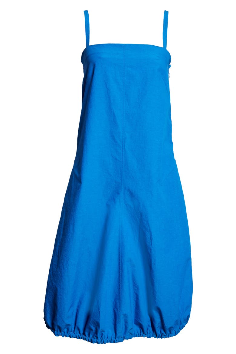 Emelia Square Neck Bubble Hem Cotton Blend Dress, Alternate, color, BLUE