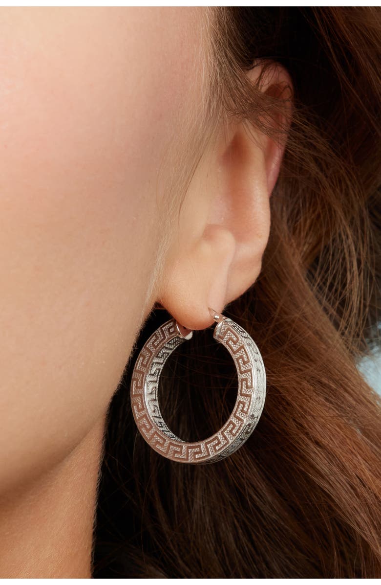 Oradina Sterling Silver Olympia Hoops, Alternate, color, Silver