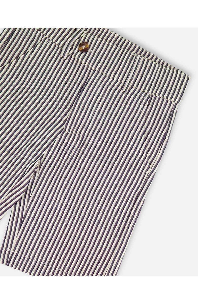 Deux par Deux Little Boy's Slant Pocket Bermuda Shorts Navy Blue Striped, Alternate, color, 