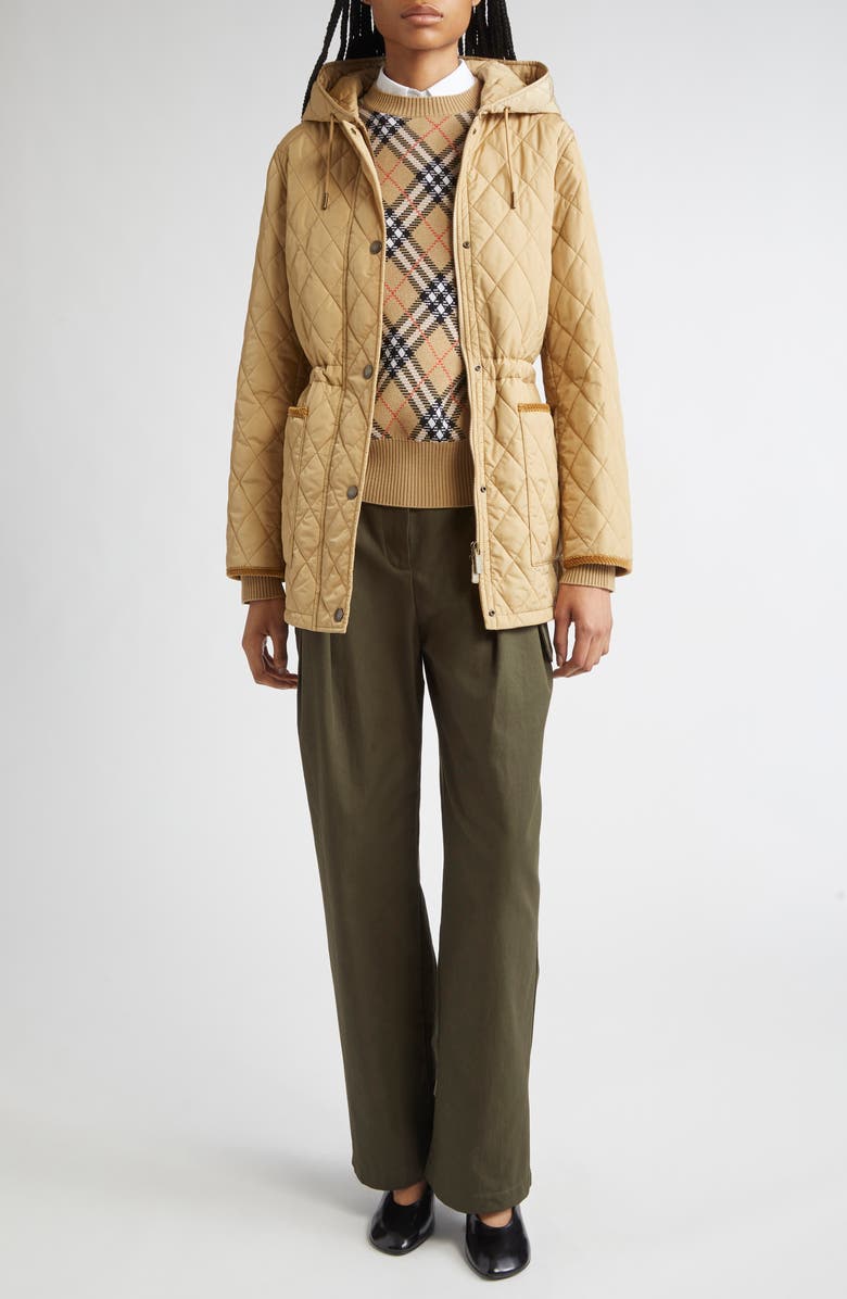 Burberry Water Repellent Quilted Nylon Parka, Alternate, color, 