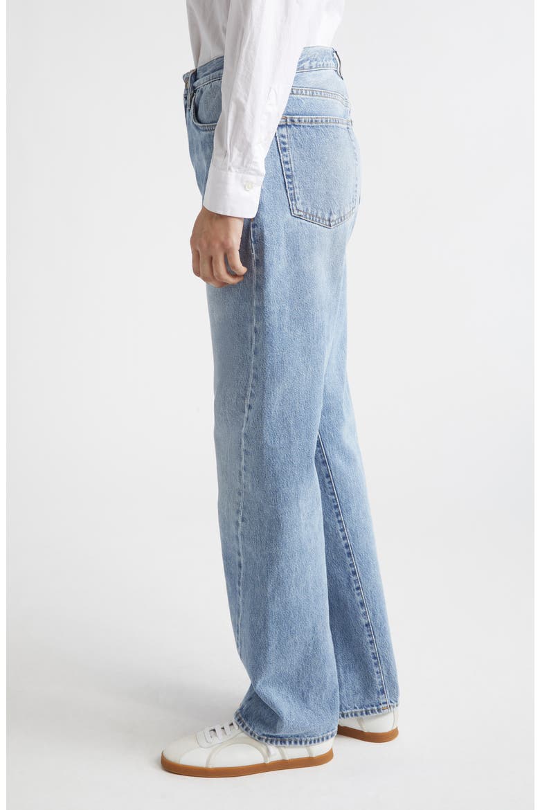 Twisted Seam High Waist Straight Leg Jeans, Alternate, color, WORN BLUE 485