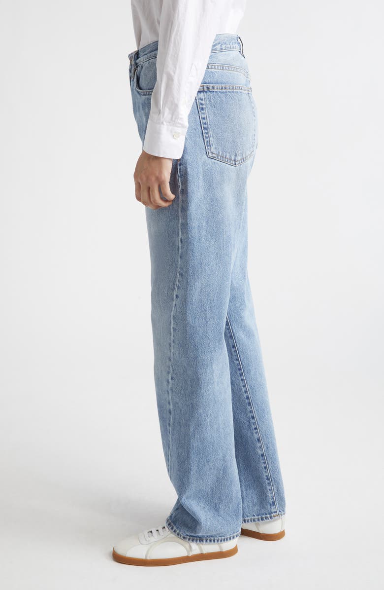 TOTEME Twisted Seam High Waist Straight Leg Jeans, Alternate, color, Worn Blue 485